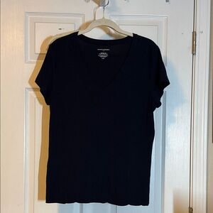 Banana Republic Navy Short Sleeve V-Neck Tee